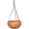 imageCreative CoOp Hanging Stoneware Planter with Cotton Hanger TerraCotta