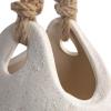 imageCreative CoOp Hanging Stoneware Planter with Jute Rope Hanger and Distressed Volcano Finish White