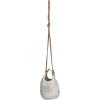 imageCreative CoOp Hanging Stoneware Planter with Jute Rope Hanger and Distressed Volcano Finish White