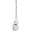 imageCreative CoOp Hanging Stoneware Planter with Jute Rope Hanger and Distressed Volcano Finish White