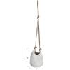 imageCreative CoOp Hanging Stoneware Planter with Jute Rope Hanger and Distressed Volcano Finish White