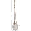imageCreative CoOp Hanging Stoneware Planter with Jute Rope Hanger and Distressed Volcano Finish White
