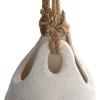 imageCreative CoOp Large Stoneware Hanging Planter with Jute Rope Hanger and Distressed Volcano Finish White