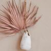 imageCreative CoOp Large Stoneware Hanging Planter with Jute Rope Hanger and Distressed Volcano Finish White