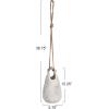 imageCreative CoOp Large Stoneware Hanging Planter with Jute Rope Hanger and Distressed Volcano Finish White