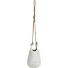imageCreative CoOp Large Stoneware Hanging Planter with Jute Rope Hanger and Distressed Volcano Finish White