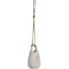 imageCreative CoOp Large Stoneware Hanging Planter with Jute Rope Hanger and Distressed Volcano Finish White