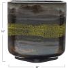 imageCreative CoOp Stoneware Charcoal and Chartreuse Reactive Glaze Pots and Planters 11quot L x 11quot W x 11quot H Black ampamp Yellow
