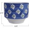 imageCreative CoOp Stoneware Planter with Pattern in Reactive Glaze Blue and White
