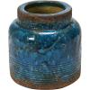 imageCreative CoOp Debossed TerraCotta Distressed Blue Finish Vase 8quot L x 8quot W x 9quot HCylinder Shape