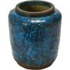 imageCreative CoOp Debossed TerraCotta Distressed Blue Finish Vase 8quot L x 8quot W x 9quot HUrn Shape