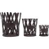 imageCreative CoOp Distressed Brown Metal Planters with Accordion Style Sides Set of 3 Sizes