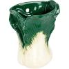 imageCreative CoOp Embossed Stoneware Cabbage Shaped Wall Vase Planter Green and White