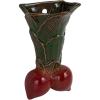 imageCreative CoOp Embossed Stoneware Radish Shaped Wall Vase Planter Green and Red