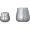 imageCreative CoOp Galvanized Metal Antique Zinc Finish Set of 2 Planter Pot 14quot L x 14quot W x 12quot H Silver