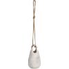 imageCreative CoOp Large Stoneware Hanging Planter with Jute Rope Hanger and Distressed Volcano Finish White