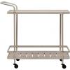 imageCreative CoOp Metal 2Tier Bar Cart with Fir Wood Slatted Shelf and Casters