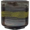 imageCreative CoOp Stoneware Charcoal and Chartreuse Reactive Glaze Pots and Planters 11quot L x 11quot W x 11quot H Black ampamp Yellow
