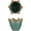 imageCreative CoOp Stoneware Planter with Frogs on Rim and Reactive Glaze Green and Yellow