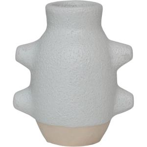 imageCreative CoOp Abstract Stoneware Vase White Volcano Finish 9quot H6 H