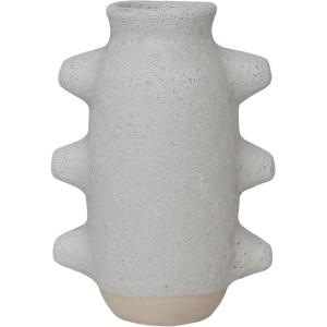 imageCreative CoOp Abstract Stoneware Vase White Volcano Finish 9quot H9 H