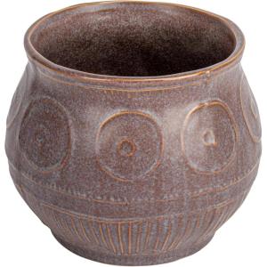 imageCreative CoOp Debossed Stoneware Planter with Pattern and Reactive Glaze Plum