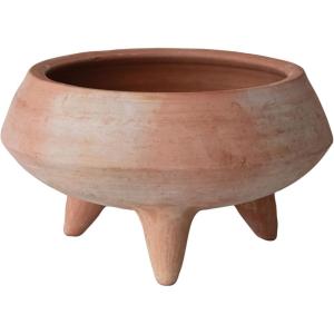 imageCreative CoOp Handmade TerraCotta Footed Planter Whitewashed12 Round x 9H