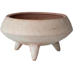imageCreative CoOp Handmade TerraCotta Footed Planter Whitewashed16 Round x 11H
