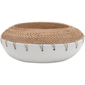 imageCreative CoOp Handmade TerraCotta HandWoven Rattan Stitching Planter Pot 12quot L x 8quot W x 5quot H Multicolor