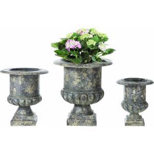 imageCreative CoOp Set of 3 Black Metal Urns