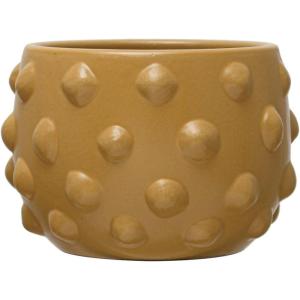imageCreative CoOp Terracotta Raised Dots Matte Dijon Pots and Planters 11quot L x 11quot W x 9quot H YellowYellow
