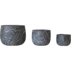 imageCreative CoOp Textured TerraCotta Planters Grey Set of 3
