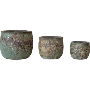 imageCreative CoOp Textured TerraCotta Planters Multicolor Set of 3