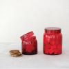 imageCreative CoOp 6quot Round x 734quotH Glass Jar Red