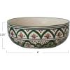 imageCreative CoOp Green Stoneware Canister with Botanical Design and Acacia Wood Lid SmallDinner Bowl