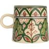 imageCreative CoOp Green Stoneware Canister with Botanical Design and Acacia Wood Lid SmallMug