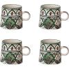 imageCreative CoOp Green Stoneware Canister with Botanical Design and Acacia Wood Lid SmallMug