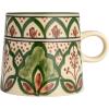 imageCreative CoOp Green Stoneware Canister with Botanical Design and Acacia Wood Lid SmallMug