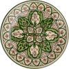 imageCreative CoOp Green Stoneware Canister with Botanical Design and Acacia Wood Lid SmallPlate