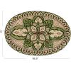 imageCreative CoOp Green Stoneware Canister with Botanical Design and Acacia Wood Lid SmallPlatter