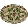 imageCreative CoOp Green Stoneware Canister with Botanical Design and Acacia Wood Lid SmallPlatter
