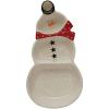 imageCreative CoOp Stoneware Snowman Dish with Top Hat Toothpick Holder and 3 Sections Multicolor