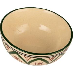 imageCreative CoOp Green Stoneware Canister with Botanical Design and Acacia Wood Lid SmallBowl