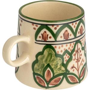 imageCreative CoOp Green Stoneware Canister with Botanical Design and Acacia Wood Lid SmallMug
