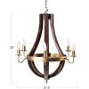 imageCreative CoOp Wood ampamp Metal Chandelier with Six LightbulbsDark Stained Finish