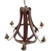 imageCreative CoOp Wood ampamp Metal Chandelier with Six LightbulbsDark Stained Finish