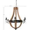imageCreative CoOp Wood ampamp Metal Chandelier with Six LightbulbsNatural Wood