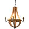imageCreative CoOp Wood ampamp Metal Chandelier with Six LightbulbsNatural Wood