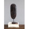 imageCreative CoOp HandCarved Mango Wood Mask on Stand Dark Finish Figurine 8quot L x 5quot W x 22quot H Black
