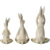 imageCreative CoOp Set of 3 12quot H Polyresin Yoga Rabbit Figures and Figurines Beige